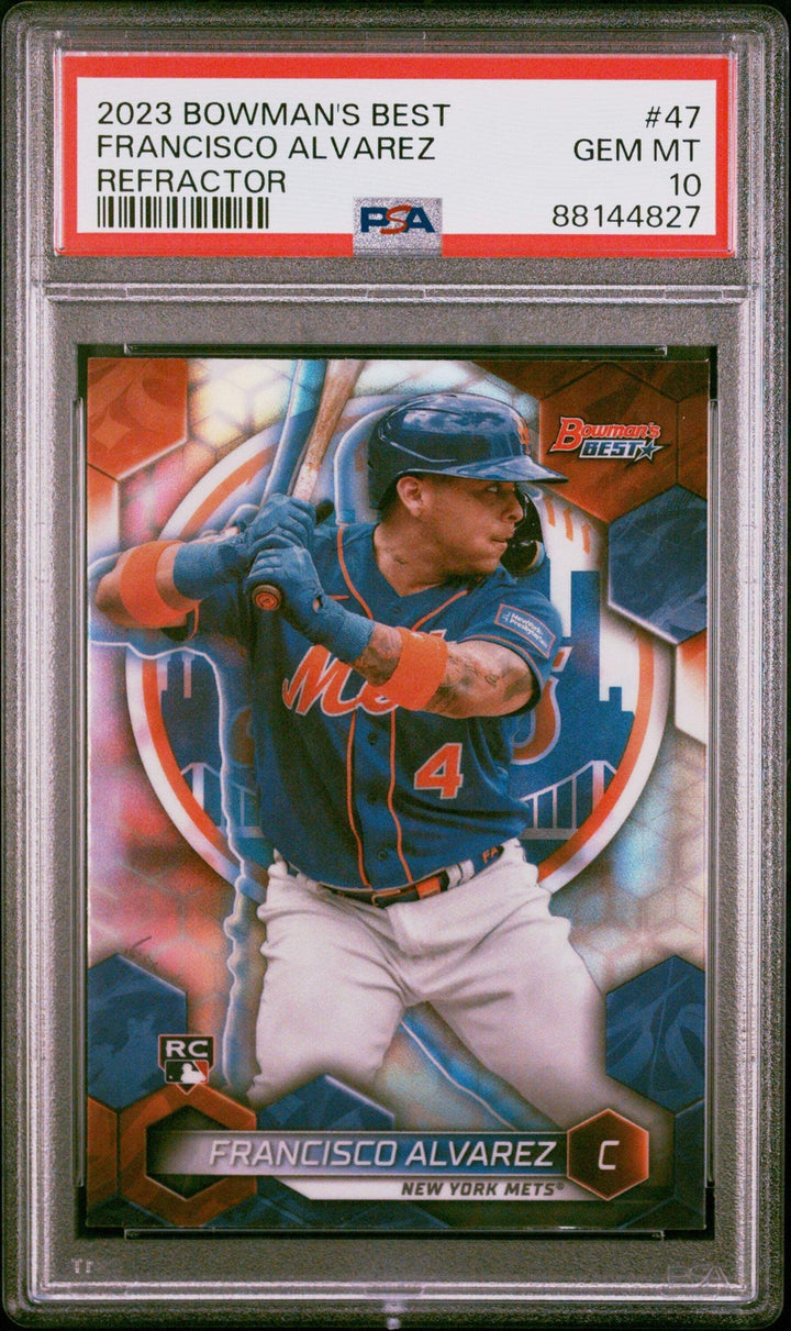 Graded 2023 Bowmans Best Francisco Alvarez #47 Refractor RC Baseball Card PSA 10