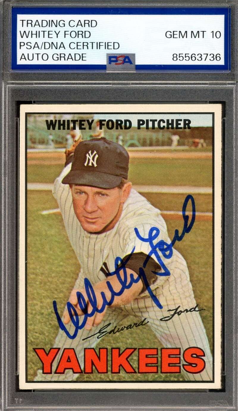 Whitey Ford Gem Mint 10 PSA DNA Signed 1967 Topps Autograph