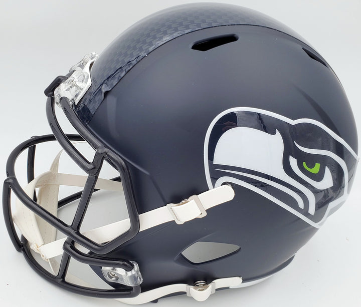Russell Wilson Signed Seahawks Full Size Replica Speed Helmet In Green RW Holo