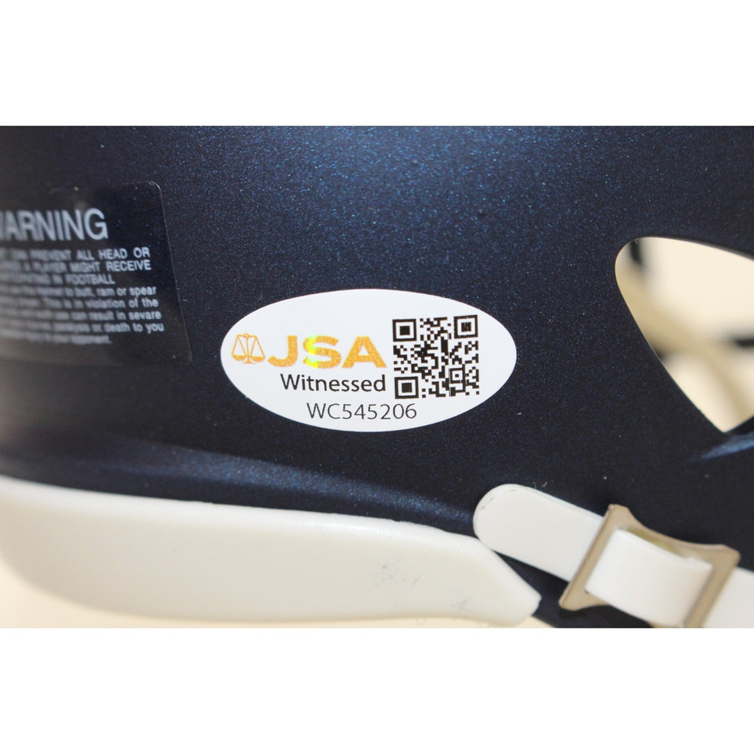 JK Dobbins Autogrraphed/Signed Denver Broncos Speed Mini Helmet JSA 57169