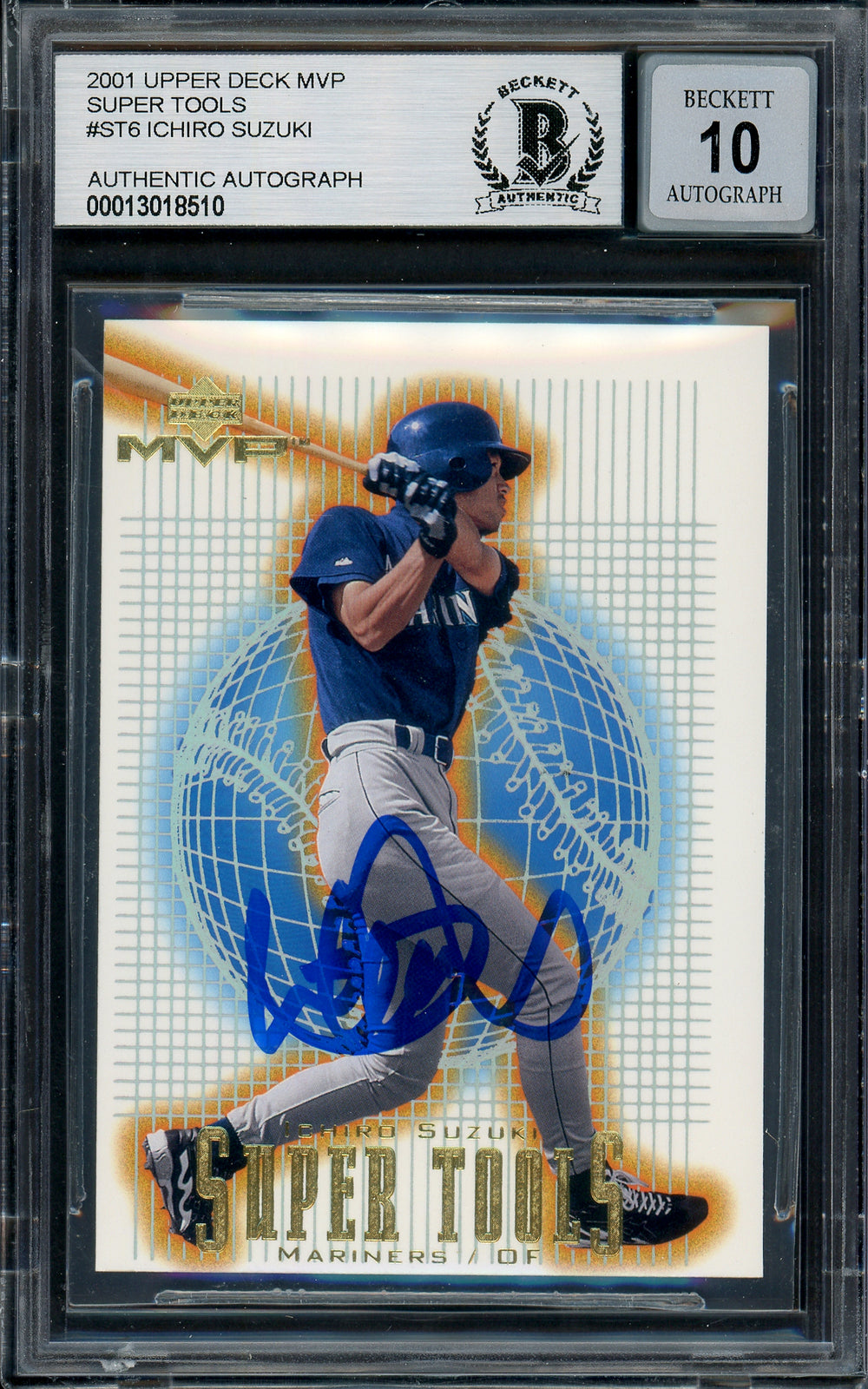 Ichiro Suzuki Auto Signed 2001 Upper Deck MVP Super Tools RC ST6 Sig 10 Beckett