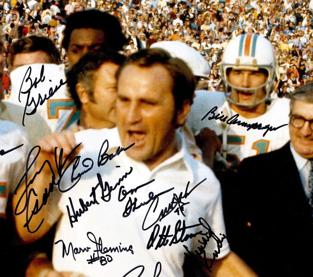1972 Dolphins Perfect Season Team Auto 20x24 Photo 40+ Sigs Shula #/117 Fanatics