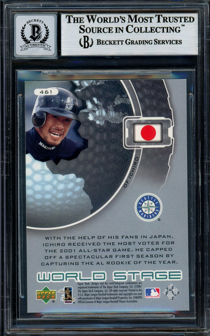 Ichiro Suzuki Auto 2002 Upper Deck World Stars Card 461 Mariners Sig 10 Beckett