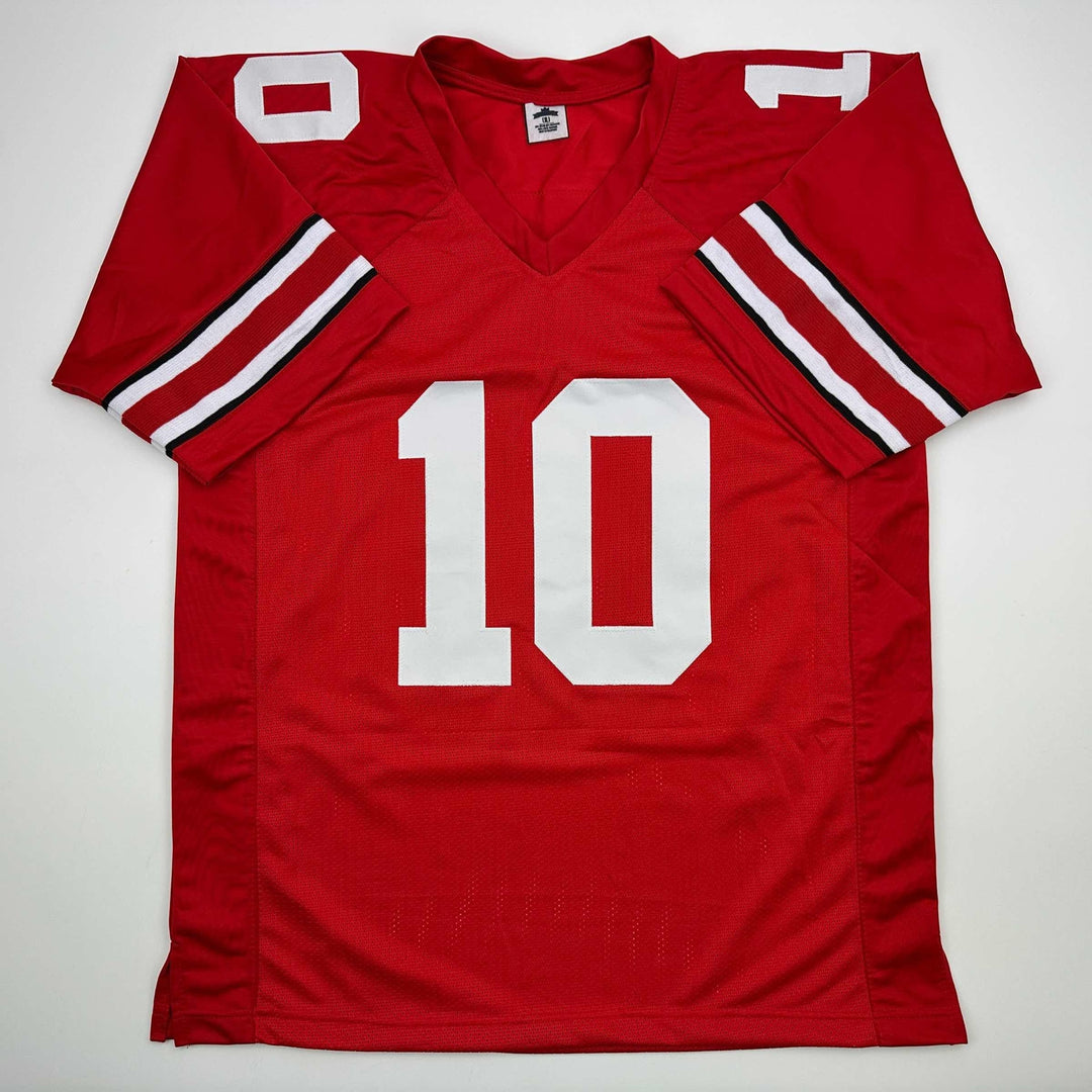 Facsimile Autographed Julian Sayin Ohio State Red Reprint Jersey Size Men's XL