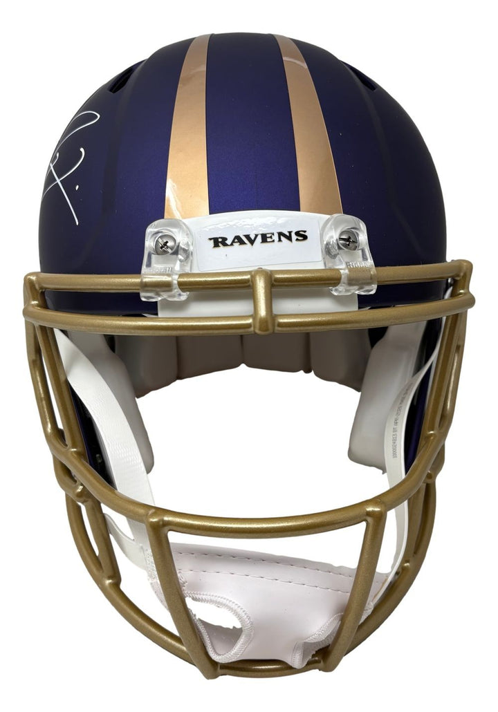 Ray Lewis Signed Baltimore Ravens FS Alternate Purple Authentic Speed Helmet BAS