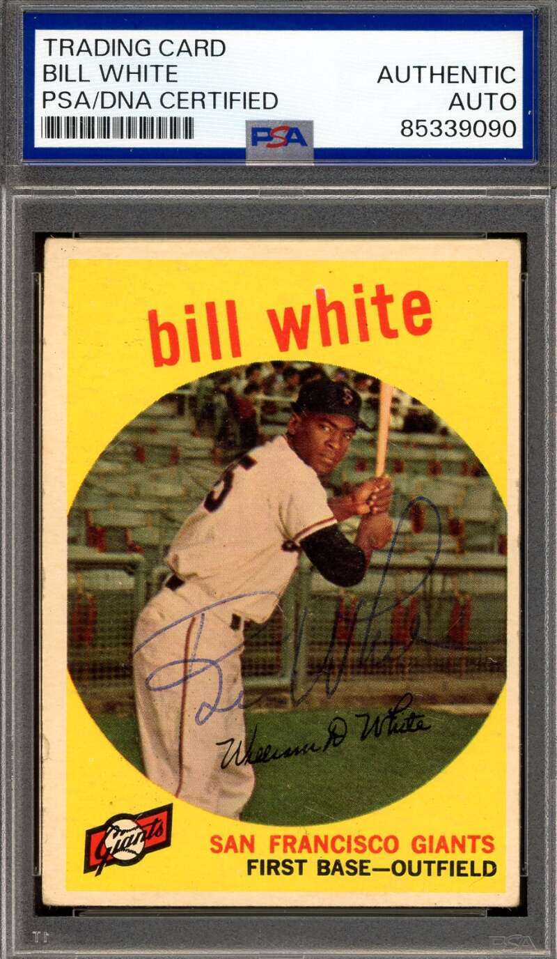 Bill White PSA DNA Vintage Signed 1959 Topps Rookie Autograph