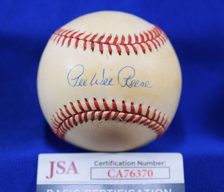 Pee Wee Reese JSA COA Autograph National League ONL Signed Baseball
