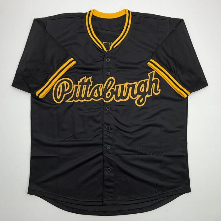 Facsimile Autographed Konnor Griffin Pittsburgh Black Reprint Jersey Men's XL