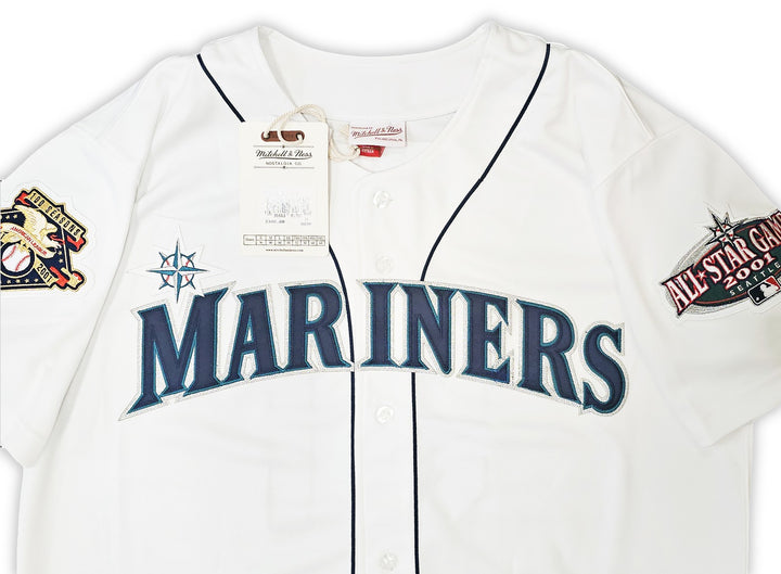 Mariners Ichiro Suzuki Auto White AUTH Mitchell Ness 01 All Star Patch Jersey 48