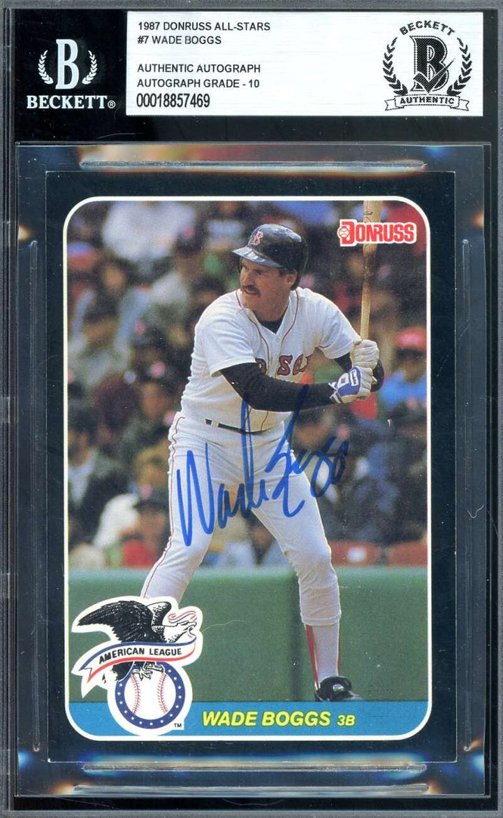 Wade Boggs Gem Mint 10 Beckett BAS Signed 1987 Donruss All Stars Autograph