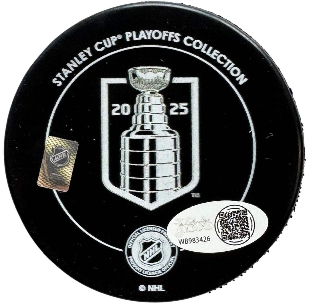 Niko Mikkola Signed 2025 Stanley Cup Champions Official Puck (JSA Witness)