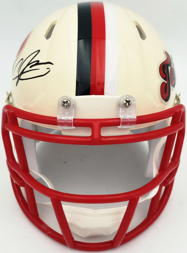 Andre Johnson Signed Texans Cream Retro Speed Mini Helmet Retro Beckett Witness