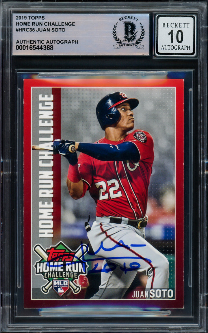 Juan Soto Signed 2019 Topps Home Run Challenge Card HRC35 Mets Sig 10 Beckett