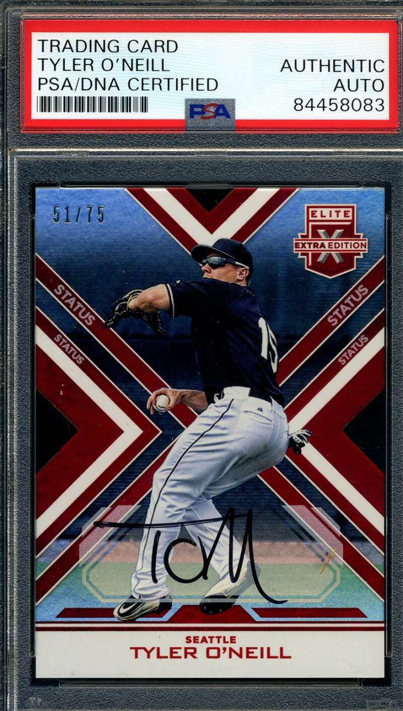 Tyler O`neill PSA DNA Coa Signed 2016 Panini Elite 51/75 Autograph