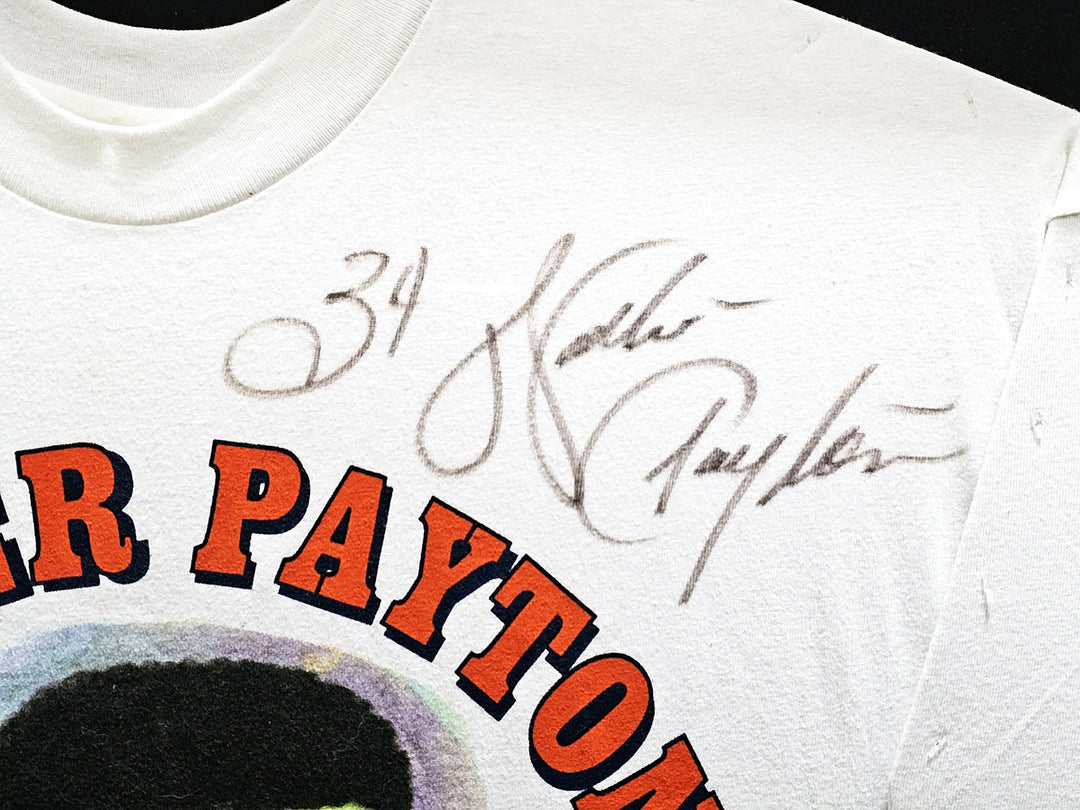 Walter Payton Auto Framed Pro Football HOF White T-Shirt Bears "34" JSA #CC88896