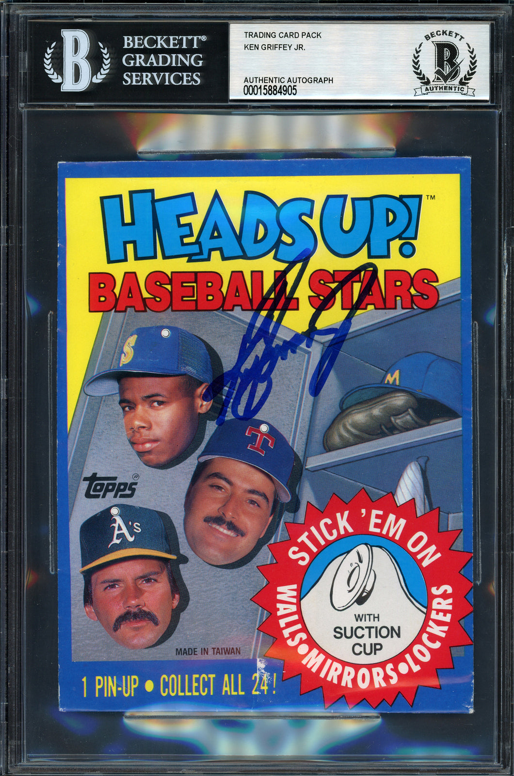 Ken Griffey Jr. Autographed Topps Heads Up Wrapper Mariners Beckett #15884905