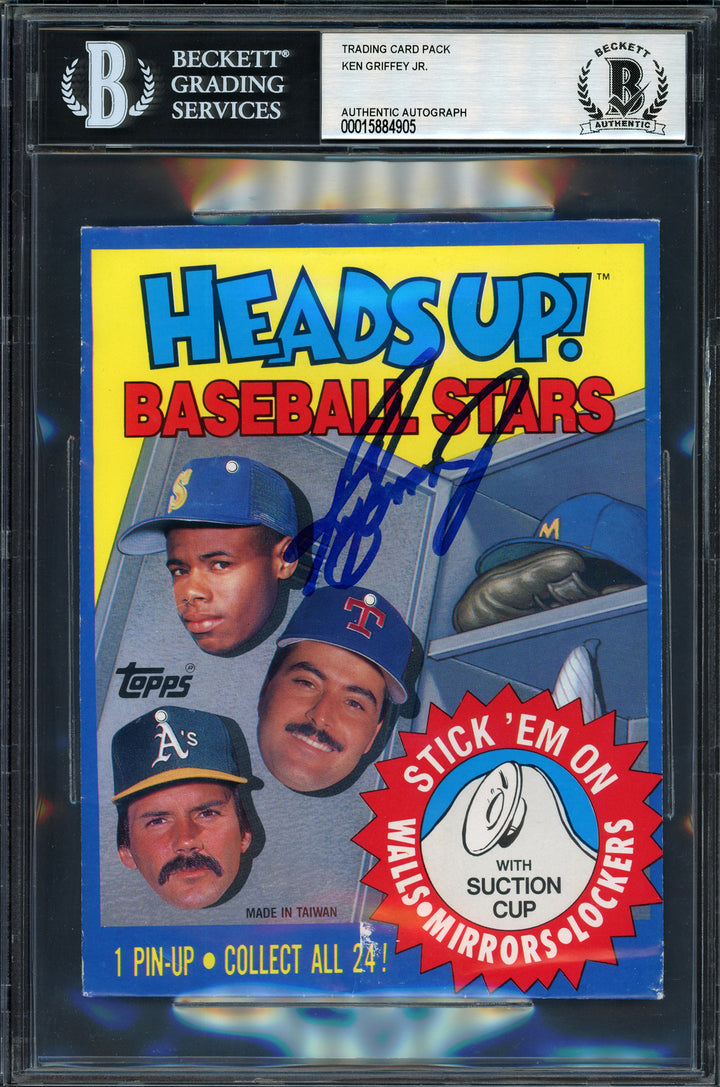 Ken Griffey Jr. Autographed Topps Heads Up Wrapper Mariners Beckett #15884905