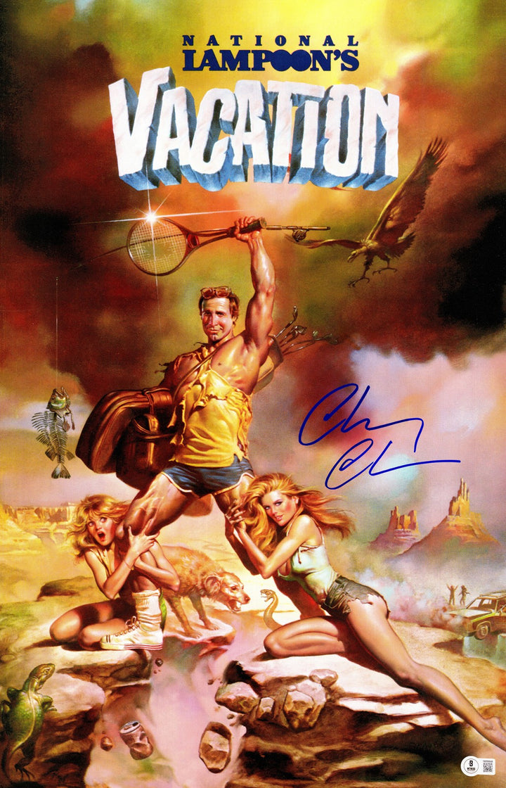 Chevy Chase Signed 27x40 Vacation Movie Poster Clark Griswold Beckett Witness
