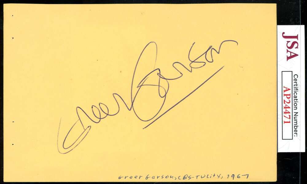 Greer Garson JSA Coa Signed Album Page Autograph
