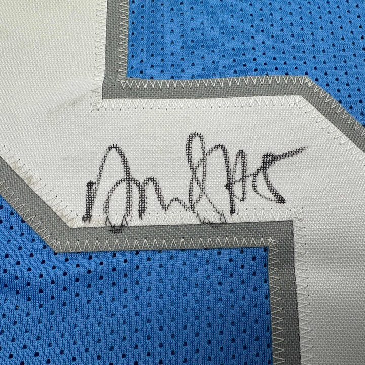 Autographed/Signed David Montgomery Detroit Blue Jersey Beckett BAS COA