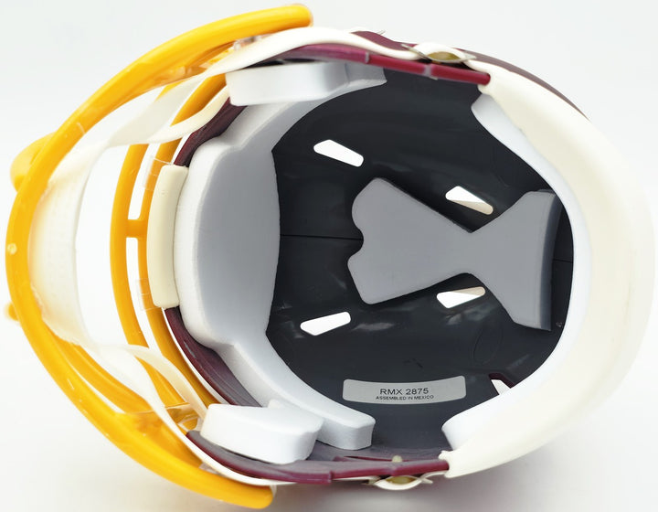 Mike Sainristil Auto Commanders Maroon 2025 Alt Speed Mini Helmet Beckett Wit