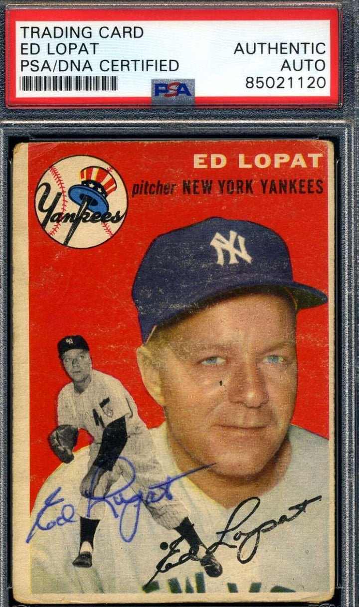 Ed Lopat PSA DNA Signed 1954 Topps Autograph