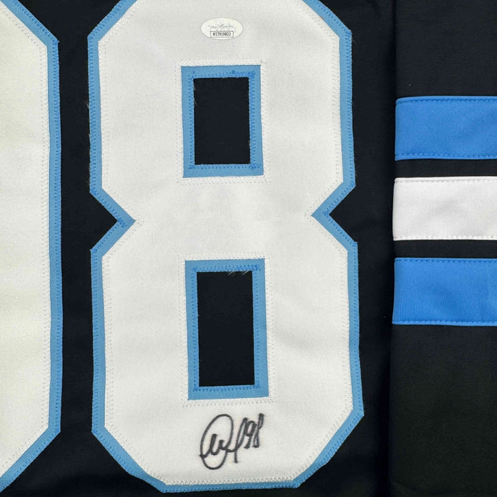 Autographed/Signed Mikhail Sergachev Utah Black Hockey Jersey JSA COA