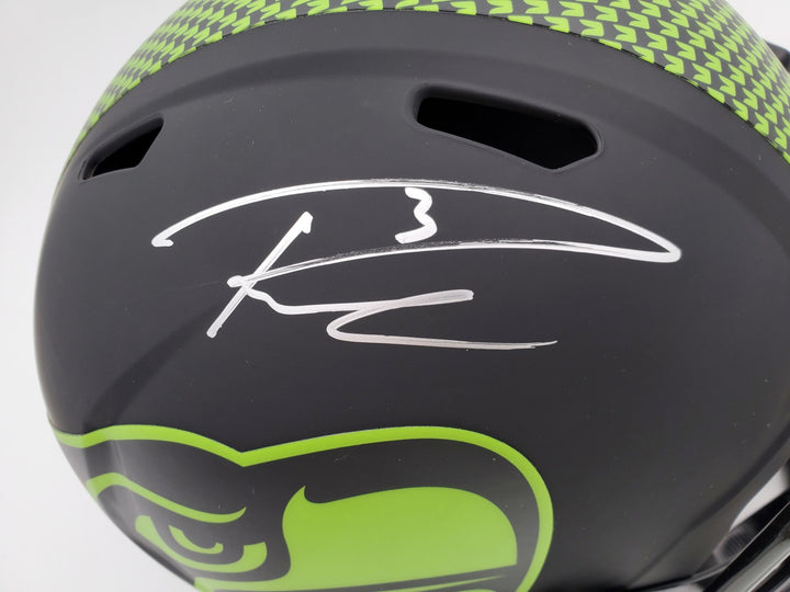 Russell Wilson Signed Seahawks Eclipse Black Full Size Speed Replica Helmet In