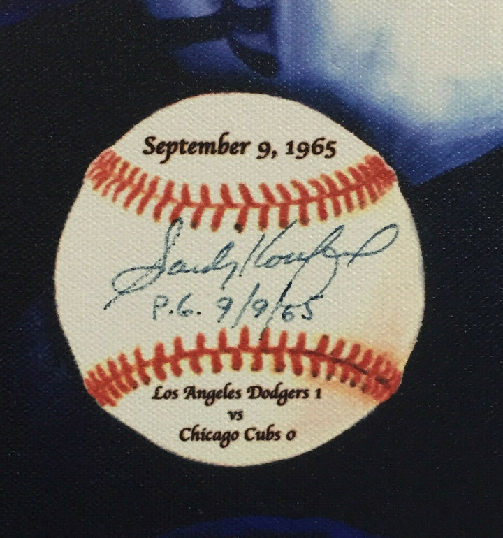 Perfect Game Signed Doo S Oh framed Canvas 10 Auto Sandy Koufax Don Larsen COA