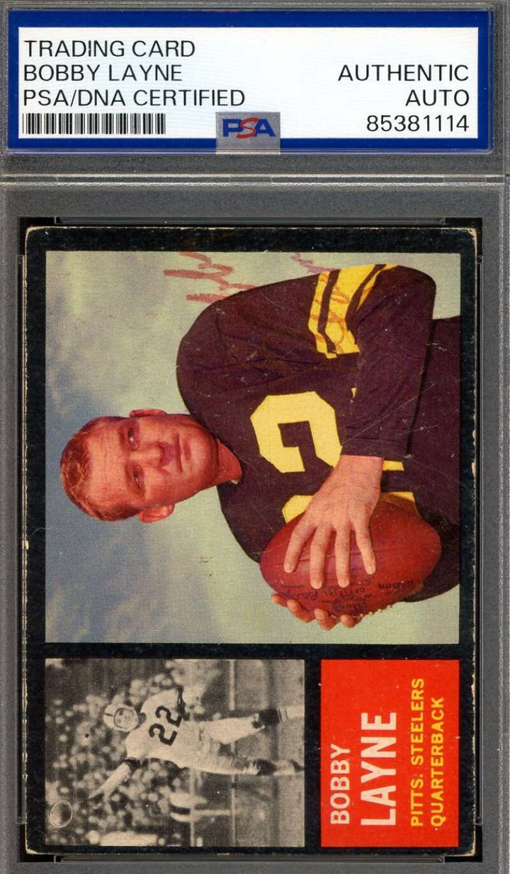 Bobby Layne PSA DNA Signed 1962 Topps Autograph