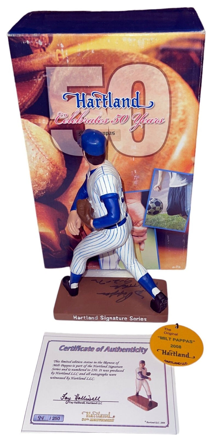 Milt Pappas signed Cubs 7.5” Hartland Statue/Figurine /250  No Hit -COA/PRISTINE