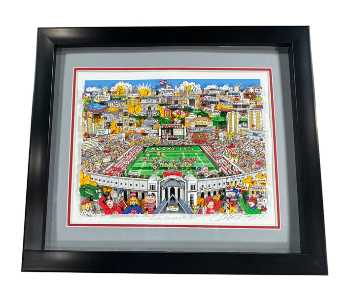 Ohio State University Buckeyes Charles Fazzino Signed 3D In the Shoe Framed /400