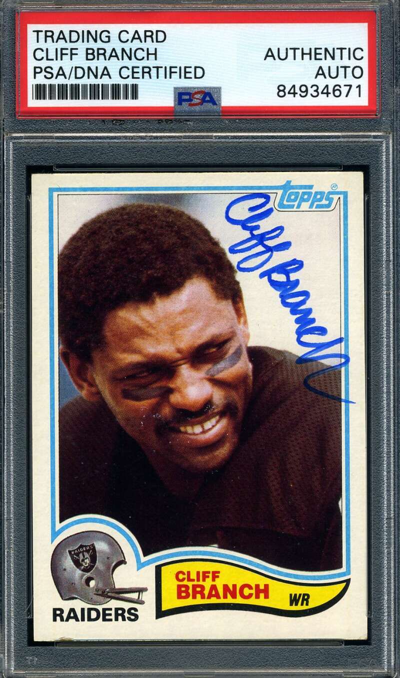 Cliff Branch PSA DNA Signed 1982 Topps Autograph