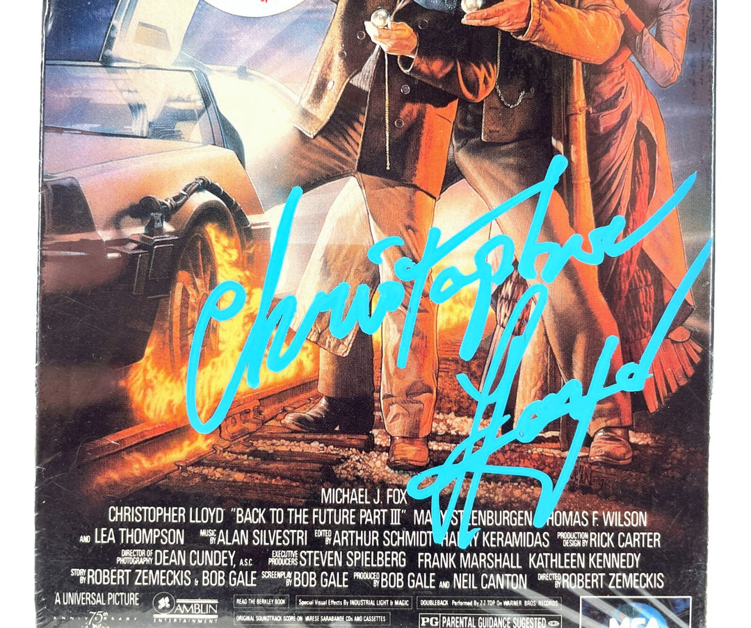 Christopher Lloyd Autographed SEALED Back to Future III VHS Tape 1990 JSA COA