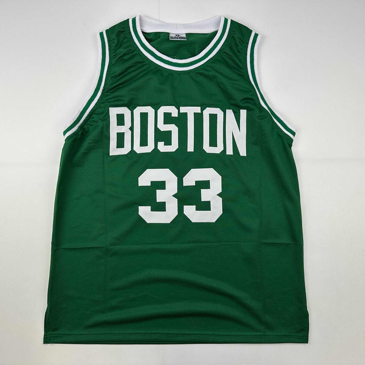Facsimile Autographed Larry Bird Boston Green Reprint Laser Auto Jersey Men's XL