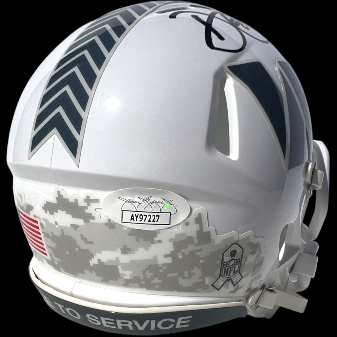 DAN QUINN SIGNED WASHINGTON SALUTE TO SERVICE FOOTBALL MINI HELMET JSA