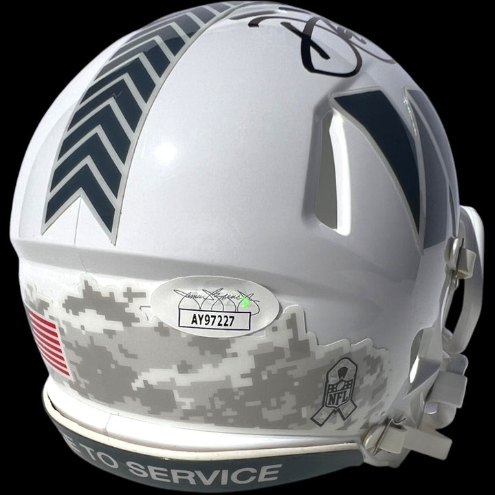 DAN QUINN SIGNED WASHINGTON SALUTE TO SERVICE FOOTBALL MINI HELMET JSA