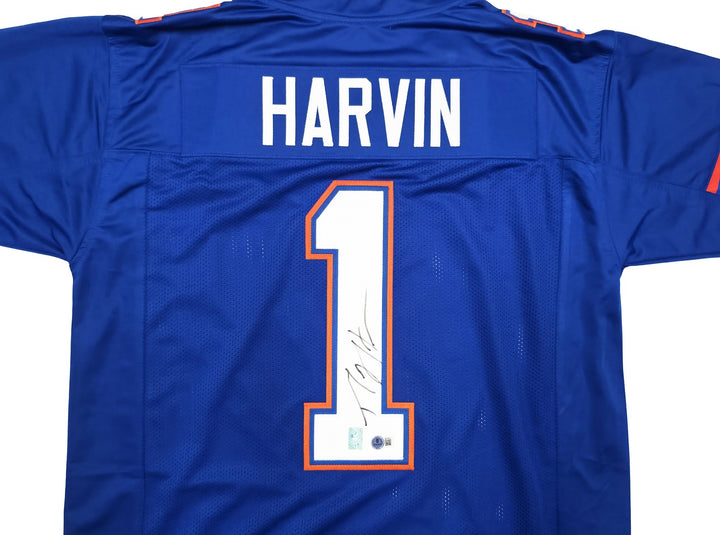 Florida Gators Percy Harvin Autographed Signed Blue Jersey Beckett BAS QR