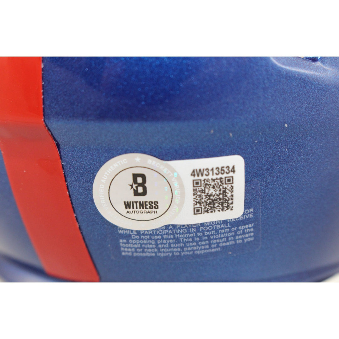 Brian Burns Autographed New York Giants Color Rush Mini Helmet Beckett 53885