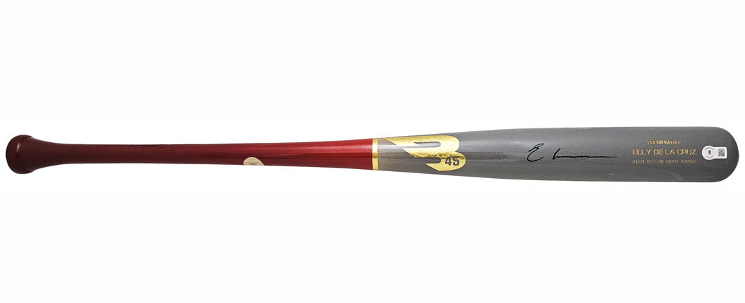 Elly De La Cruz Signed Gray B45 Player Model Bat Cincinnati Reds Beckett Witness