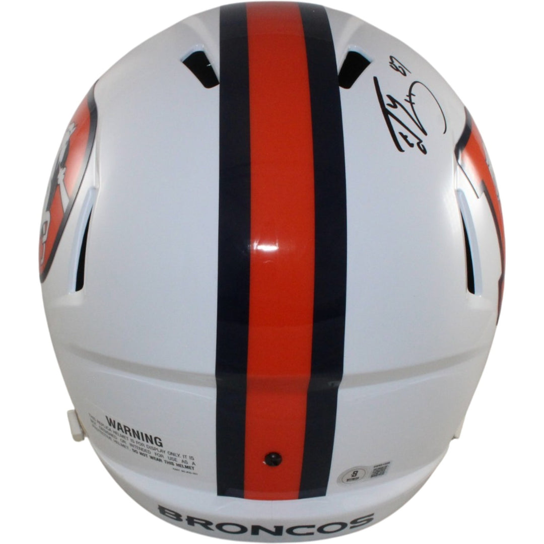 Ed McCaffrey Rod Smith Signed Denver Broncos F/S Alt 23 Helmet Beckett 56362