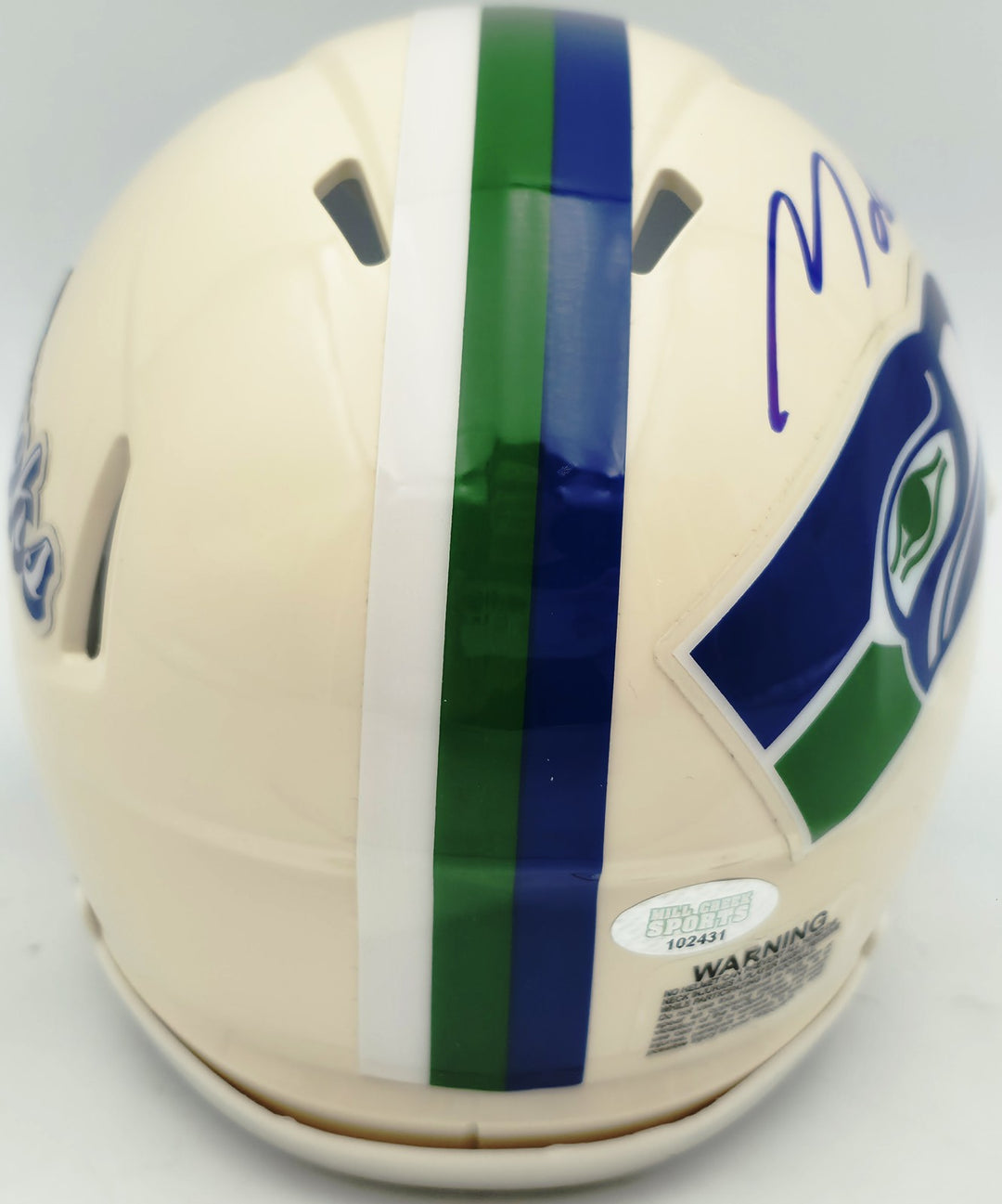 Michael Dickson Signed Seahawks Cream Retro Speed Mini Helmet MCS COA