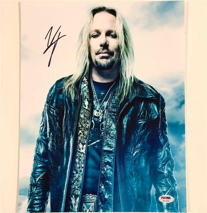 Motley Crue lead singer Vince Neil autograph signed 11x14 photo ~PSA Witness COA