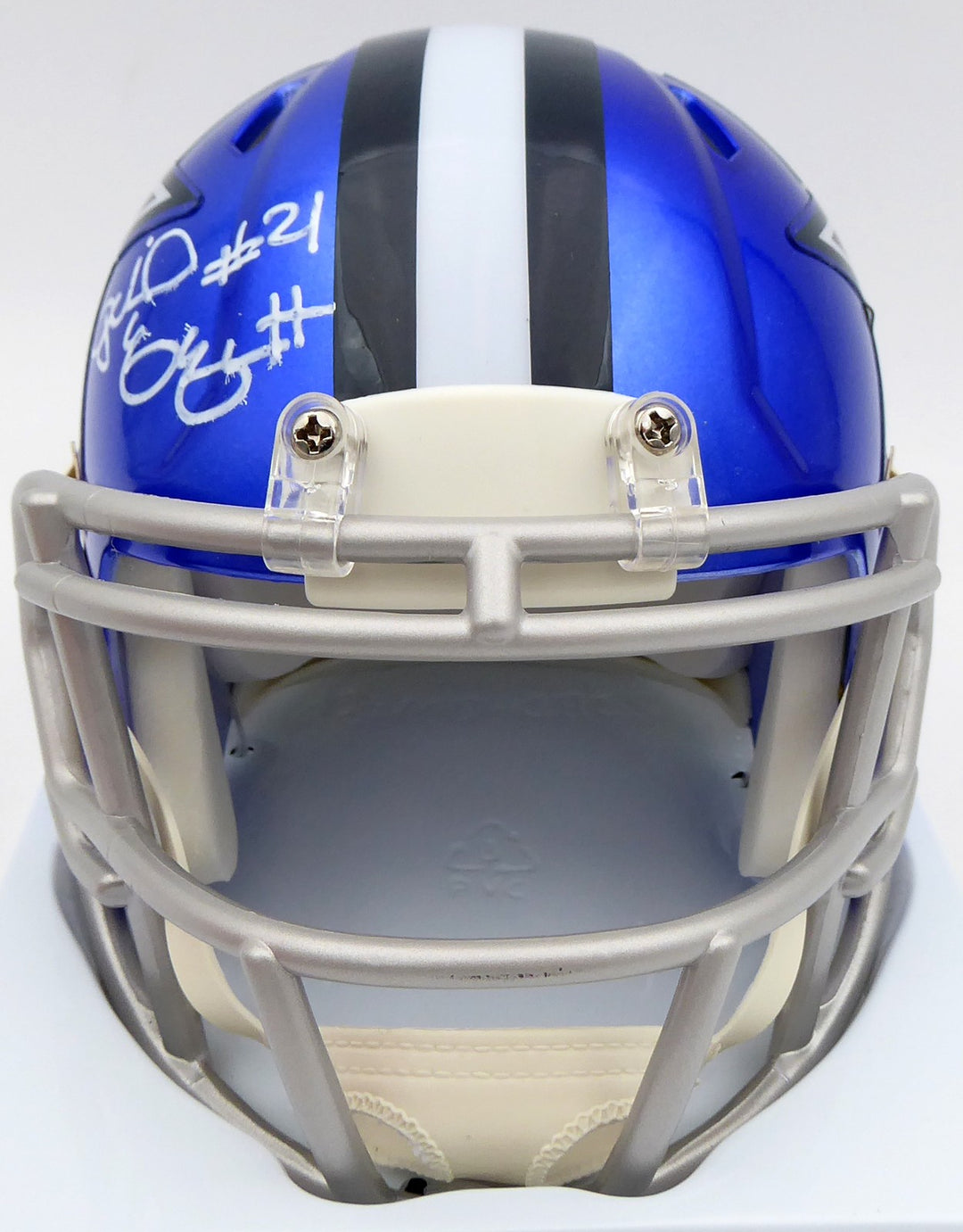 Ezekiel Elliott Signed Cowboys Flash Blue Speed Mini Helmet Beckett #WT81551