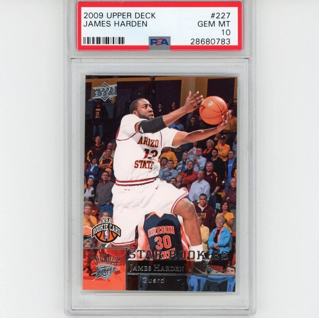 Graded 2009-10 Upper Deck UD JAMES HARDEN #227 Rookie RC Card PSA 10