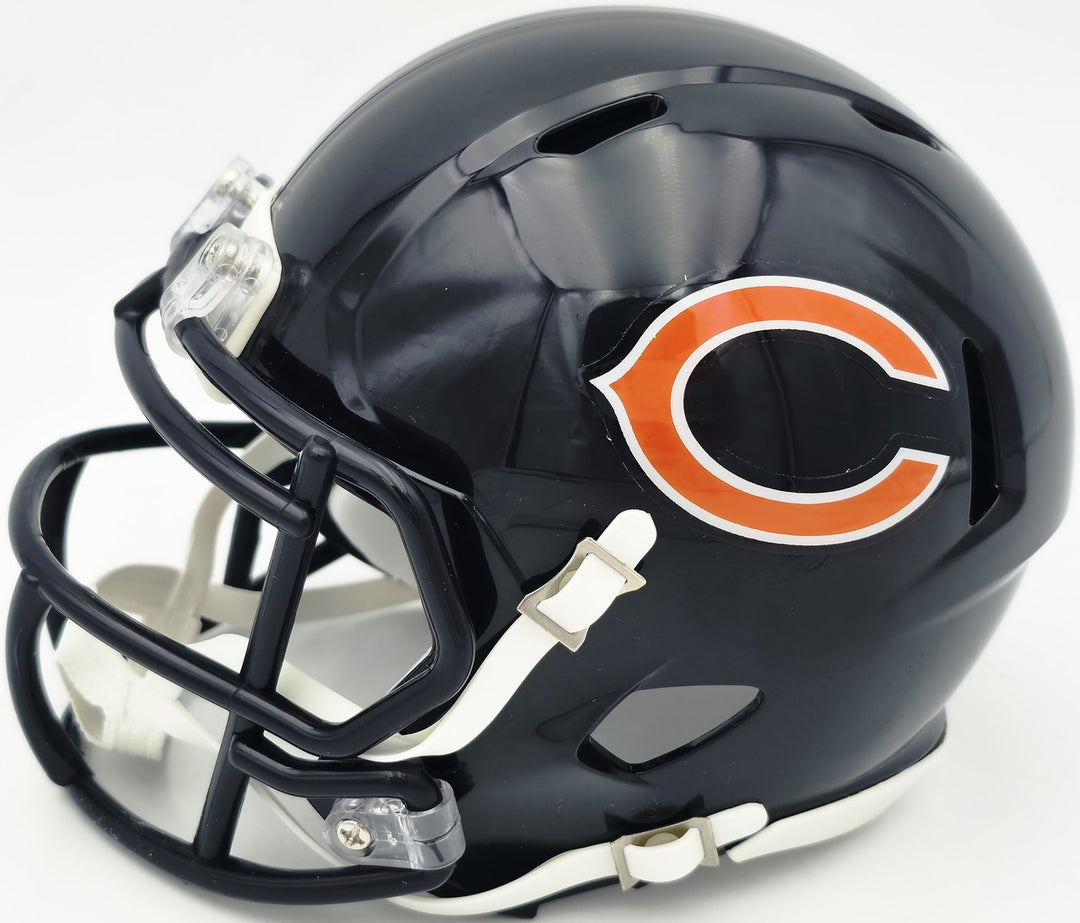 Brian Urlacher Signed Bears Blue Speed Mini Helmet Bear Down BAS Witness