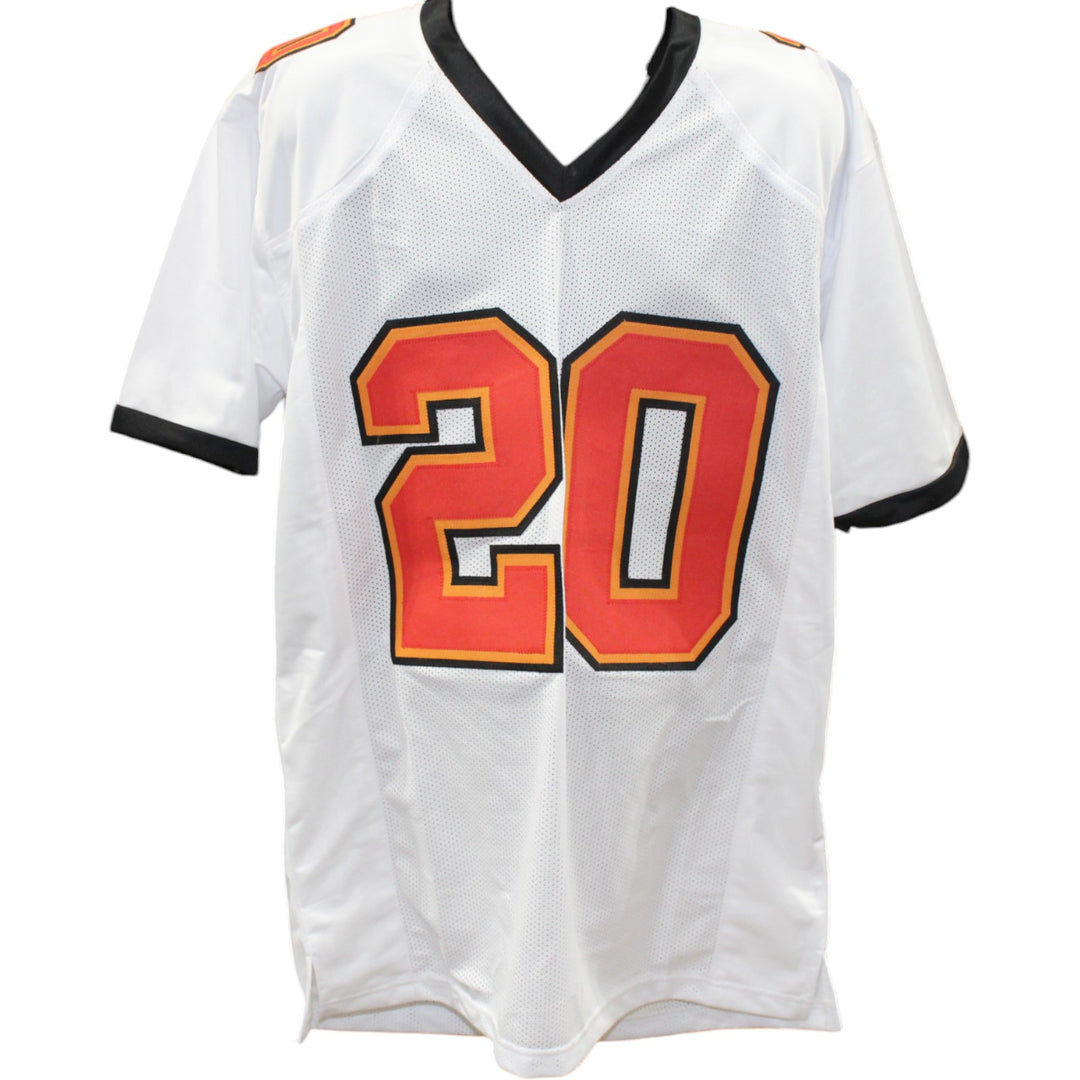 Ronde Barber Autographed/Signed XL White Pro Style Jersey Beckett Witness 49212