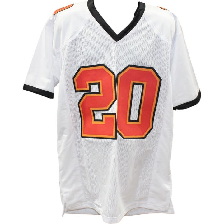Ronde Barber Autographed/Signed XL White Pro Style Jersey Beckett Witness 49212