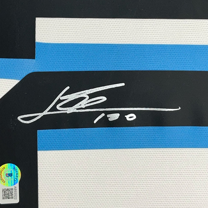 Framed Autographed/Signed Lionel Messi 35x39 Argentina Jersey Beckett COA