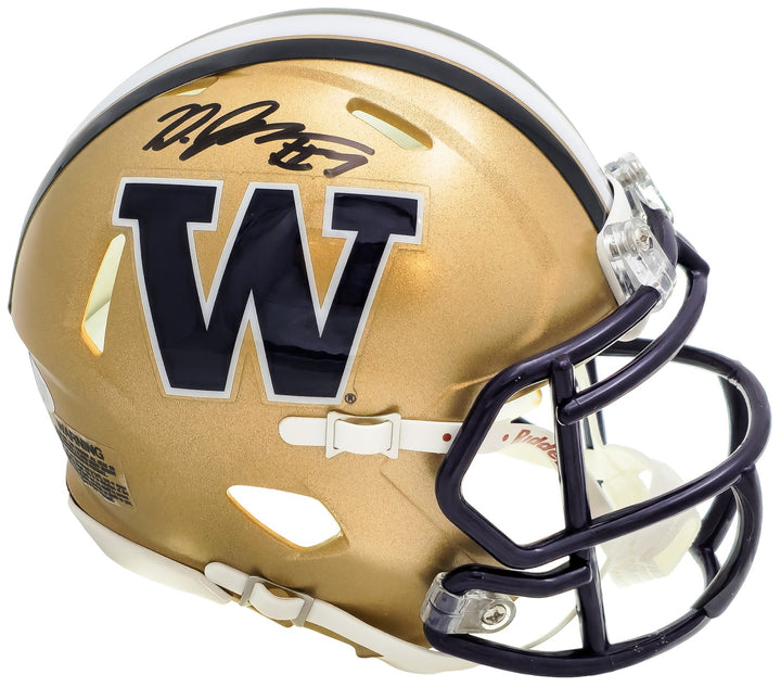Dillon Johnson Auto Signed Washington Huskies Gold Speed Mini Helmet MCS Holo